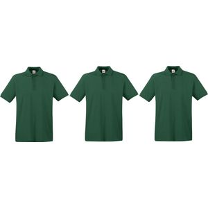 3-Pack maat S groen polo shirt premium van katoen voor heren - Polo t-shirts voor heren