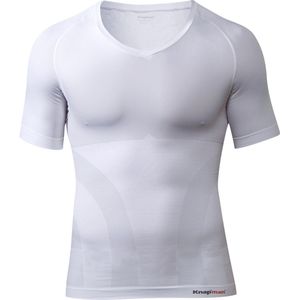 Knapman Zoned Compression V-hals Shirt 2.0 Wit | Compressieshirt voor Heren | Maat S