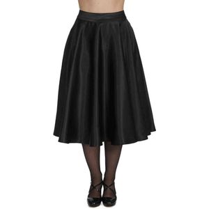 Banned - Hazel Satin Sparkle Rok - 2XL - Zwart