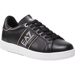 Emporio Armani EA7 Logo Print Sneakers Heren Zwart/Goud - Maat: 45 1/3