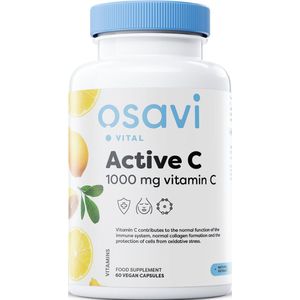 Osavi - Active C - PureWay-C® waarvan: vitamine C (L-ascorbinezuur) 1000mg - citrus bioflavonoïden 25mg - Acerola 200mg - BioPET - 120 Vegetarische Capsules