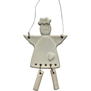 Kerst - Engel - Kersthanger - Keramiek - Wit - Kersthanger