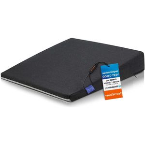 Wigkussen voor bureaustoel - Ergonomisch zitkussen stoel - Comfortabel en vormvast - Schuimrubberen kussen stoelverhoger - Zwart Premium Design