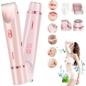 2-in-1 lichaamsscheerapparaat, comfortabel 2-in-1 elektrisch scheerapparaat, mini-verwijderaar voor nat en droog haar, oplaadbare, draadloze en waterdichte bikinitrimmer