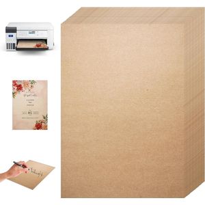50-Pack A4 Kraft Paper Cards - Brown 200gsm - Perfect for Painting, Printing, Invitations, and Crafts