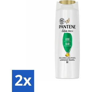 Pantene - Shampoo - Glad & Zijdezacht - Voedt en Versterkt - Voor Pluizig Haar - 225 ml - Voordeelverpakking - 2 stuks