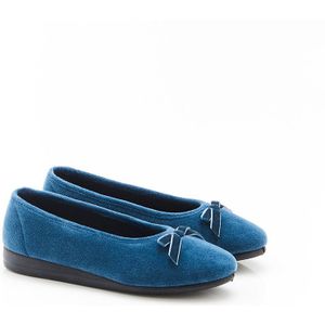 Damart - Pantoffels met fluweellook - Dames - Blauw - 37