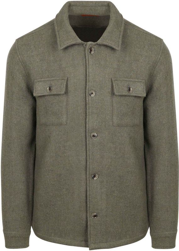 Suitable Overshirt Wool Blend Groen - Maat M - Heren