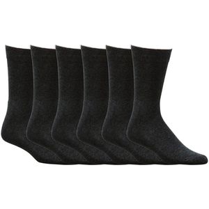 Warme sokken | Verwarmende badstofzool | Merk: Socks4Fun | Maat: 39 t/m 50 | Kleur: Zwart | 6 Paar