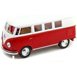 Welly schaalmodel metalen volkswagen bus t1: Rood 13,5 cm 1:24