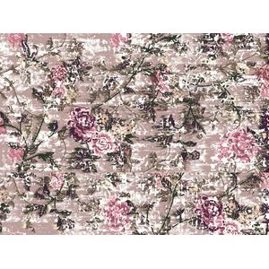 Vloerkleed vinyl | Pink Lady, Vintage bloemen oud roze | 195x195 cm | Onze materialen zijn PVC vrij en hygienisch