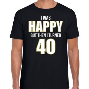 Verjaardag t-shirt 40 jaar - happy 40 - zwart - heren - veertig jaar cadeau shirt L