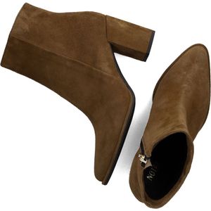 Notre-V 67034 Enkellaarsjes - Enkelboots met rits - Dames - Cognac - Maat 40