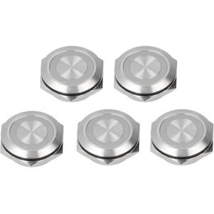 Allecto Plus - Momentary Drukknop - RVS - Waterdicht - 25mm - DC12~24V - 5 stuks