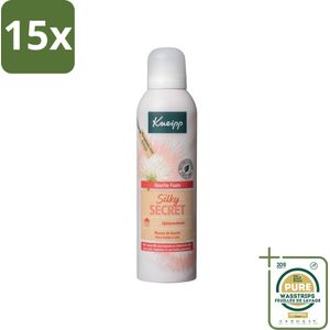 15 x Kneipp - Douche schuim - Silky Secret - Zijdeboombloesem - 200 ml - Grootverpakking - Douche Foam - Zijdeboombloesem - Melkproteïnen - Natuurlijke Verzorging - Gevoelige Huid