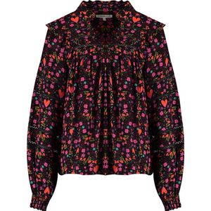 Harper & Yve - Blouse KAIA - Zwart bloemenprint- Maat XS