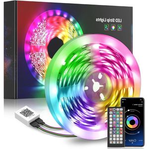 20m RGB LED Strip Lights Bediening via App-Afstandsbediening Synchronisatie met Muziekritme - Decoratie voor Feestjes, Verjaardagen en Kerstmis .