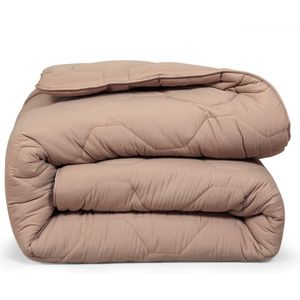 DoubleDry - 2 in 1 Dekbed - Taupe - Eenpersoons - Wasbaar Dekbed Zonder Overtrek - 140x200