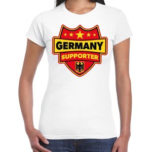 Germany supporter schild t-shirt wit voor dames - Duitsland landen t-shirt / kleding - EK / WK / Olympische spelen outfit XS
