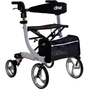 Rollator Nitro Medium - Wit - Lichtgewicht - Weggewerkte Remkabels