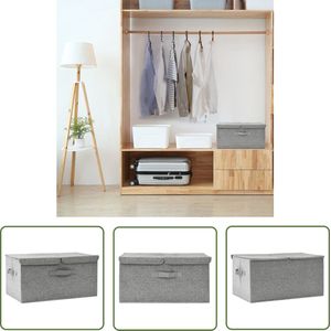 The Living Store Opbergbox Inklapbaar Grijs 50x30x25 cm - Duurzaam - Met 2 vakken