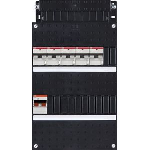 ABB groepenkast, 5 aardlekautomaten, 1 hoofdschakelaar 2P