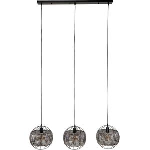 Monty hanglamp 3L - Ø30 cm - zwart/bruin