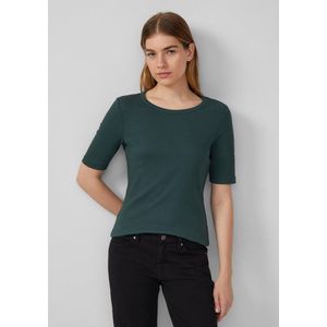 s.Oliver - Shirt - Donkergroen - Kwartmouw - Slanke Pasvorm