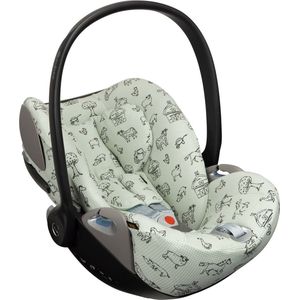 Autostoelhoes - Geschikt voor Cybex Cloud Z Z2 T - Cybex Hoes Groep 0 - Zacht Katoen - Perfecte Pasvorm - Farm wafeltje