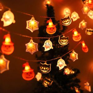 Halloween Lichtsnoer 3 m 20 leds Halloween pompoen spinnen vleermuis skelet feeënlicht decoratie pompoen voor Halloween werkt op batterijen, voor binnen en buiten, tuin