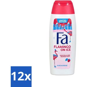 Fa - Douchegel - Winter Flamingo On Ice - Verfrissend & Koel - Hydraterend - 250 ml - Voordeelverpakking - 12 stuks