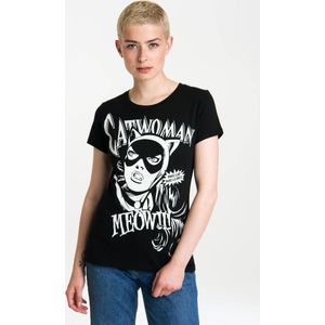 Logoshirt Vrouwen T-shirt Catwoman Logo - DC Comics - Shirt met ronde hals van Logoshirt - zwart