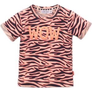Dirkje baby meisjes t-shirt WOW Peach Navy
