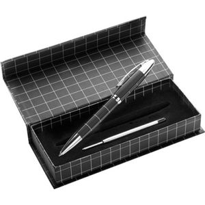 Luxe Balpen set Creative - geschenk set - zwart/zilver