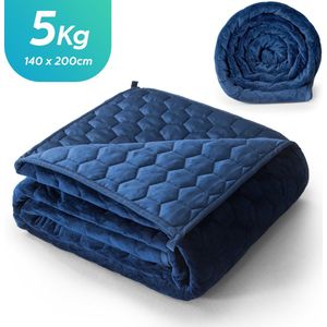 Premium Verzwaringsdeken 5kg 1 persoons 140 x 200cm - Zwaartedeken - Weighted Blanket - Verzwaarde Deken Voor Volwassenen en Kind | Vitalic