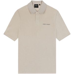 Lyle And Scott - Badstof Poloshirt - Crème - Heren