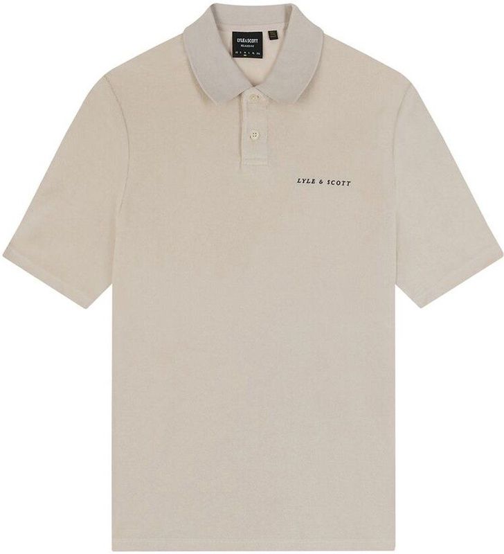 Lyle And Scott - Badstof Poloshirt - Crème - Heren