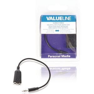 Valueline VLMB22100B02 Jack Stereo Audiosplitterkabel 3,5 mm Mannelijk - 2x 3,5 mm Vrouwelijk Zwart 0,20 M