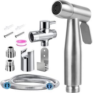 Hygiënische wc-handdoucheset met 3-wegventiel - intieme hygiëne - voor toilet/bidet (1/2 inch - 3/8 inch)