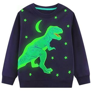 Lichtgevend Dinosaurus Sweatshirt voor Kinderen 2-7 Jaar - Katoen Lange Mouwen
