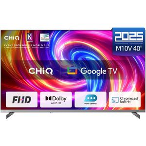 CHiQ L40M10V - Smart TV 40 Inch - LED Google TV - FHD 1080P - Randloos Metal Design - Dolby Audio - 2025 Nieuw