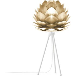 Umage Silvia Mini tafellamp brushed brass - met tripod wit - Ø 32 cm