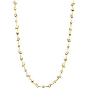 TI SENTO Dames Ketting - 925 zilver - Zirkonia met geel verguld - Maat 42 - 34068ZY