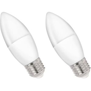 Spectrum - LED Kaarslamp E27 - 4W - 230V - 340 Lumen - 4000K Neutraal Wit - 2 stuks