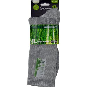 Wandelsokken Dames - OUTDOOR- 36/41 - naadloos - 2 PAAR - BAMBOO - grijs  chaussettes socks