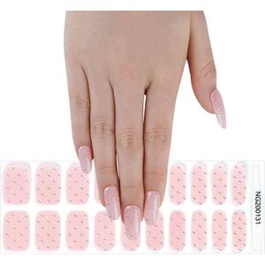 Gel Nail Wraps – Gel Nagel Wraps – Gel Nail Stickers – Gel Nagel Folie - UV lamp – Pink with Pearls
