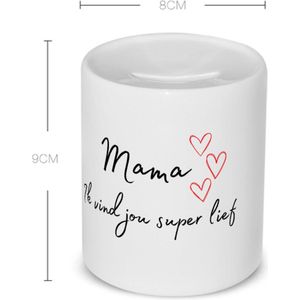 Akyol - mama ik vind jou super lief Spaarpot - Moeder - de liefste mama - moeder cadeautjes - moederdag - verjaardag - geschenk - kado - 350 ML inhoud