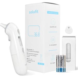 Solufit® 2-in-1 Thermometer - Oorthermometer & Voorhoofd Thermometer - Digitale Infrarood Koortsthermometer voor Volwassenen, Kinderen en Baby's - Snel & Nauwkeurig