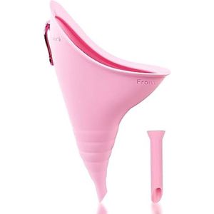 Set van 2 Urinaal voor vrouwen, herbruikbare plashulp, siliconen vrouwenurinaal, draagbaar urinoir