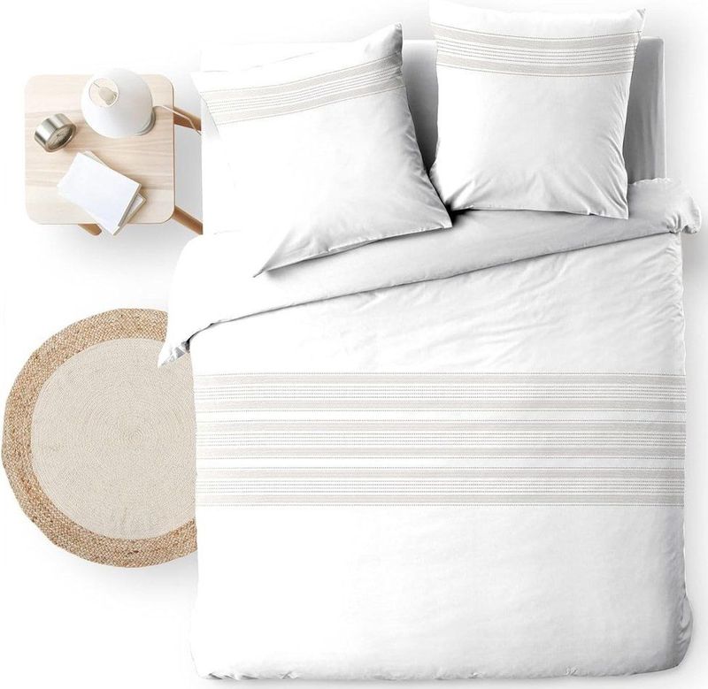 Douceur d'intérieur - Opera - Dekbedovertrekset - 240 x 220 cm - 100% Katoen met Geborduurde Geverfde Draden